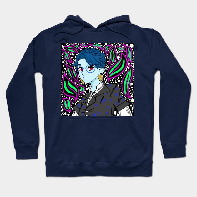 emo elf girl in fashion mandala floral curse Hoodie by jorge_lebeau